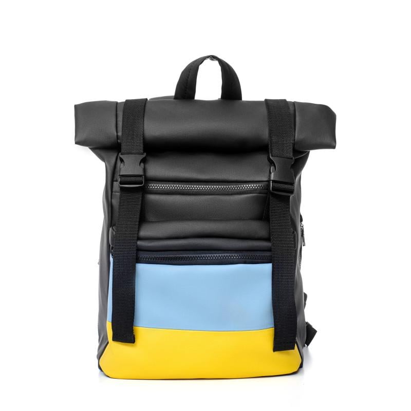 Рюкзак ролл Sambag RollTop LTH с флагом Украины 41x30x16 см Черный