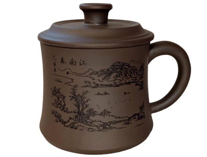 Чашка с крышкой исинская глина 400 мл (10-1-0135)