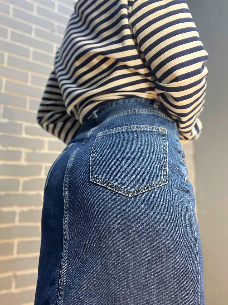 Спідниця жіноча Zeo Basic 3808 джинсова розрізи по боках довга р. 34 Синій (1169) - фото 4 Спідниця жіноча Zeo Basic 3808 джинсова розрізи по боках довга р. 34 Синій (1169) - фото 4