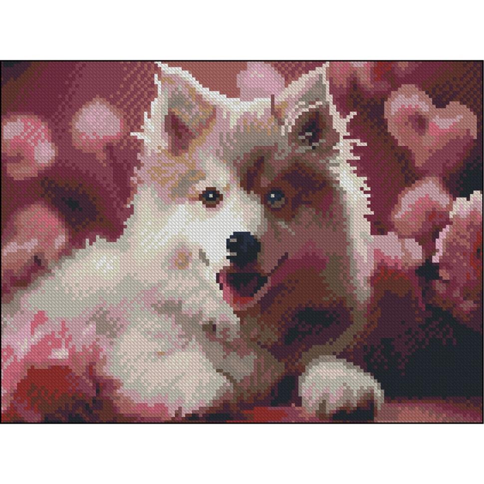 Алмазна мозаїка Strateg Песик 30х40 см Різнокольоровий (VM-127-A-427)