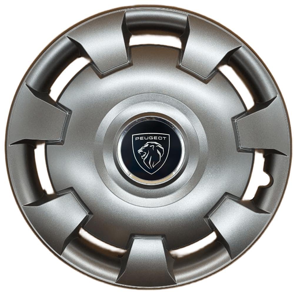 Колпаки SJS 111 с логотипом Peugeot NEW 4 шт. R13 Серебряный (2789080775)