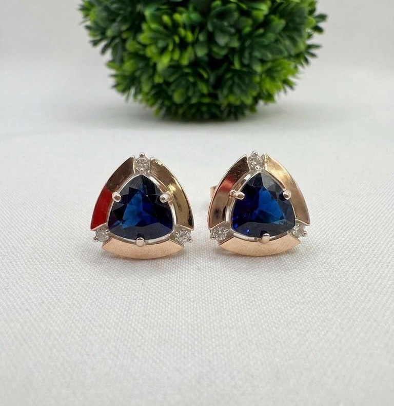 Сережки Блюз срібло 925 з золотими напайками 375 (2970774754)