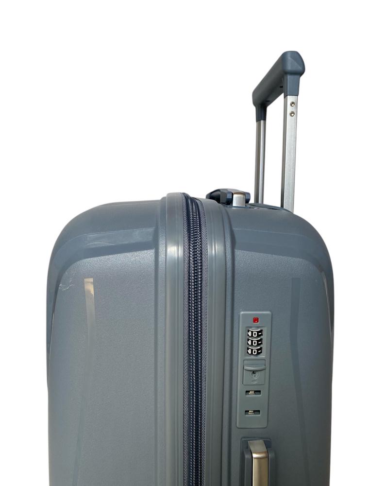 Чемодан средний Madisson Snowball 51103 полипропилен M Серый - фото 3