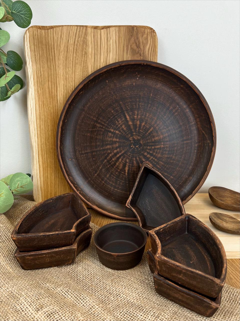 Менажниця керамічна глиняна глака 30 см (3003-43) - фото 7 Менажниця керамічна глиняна глака 30 см (3003-43) - фото 7