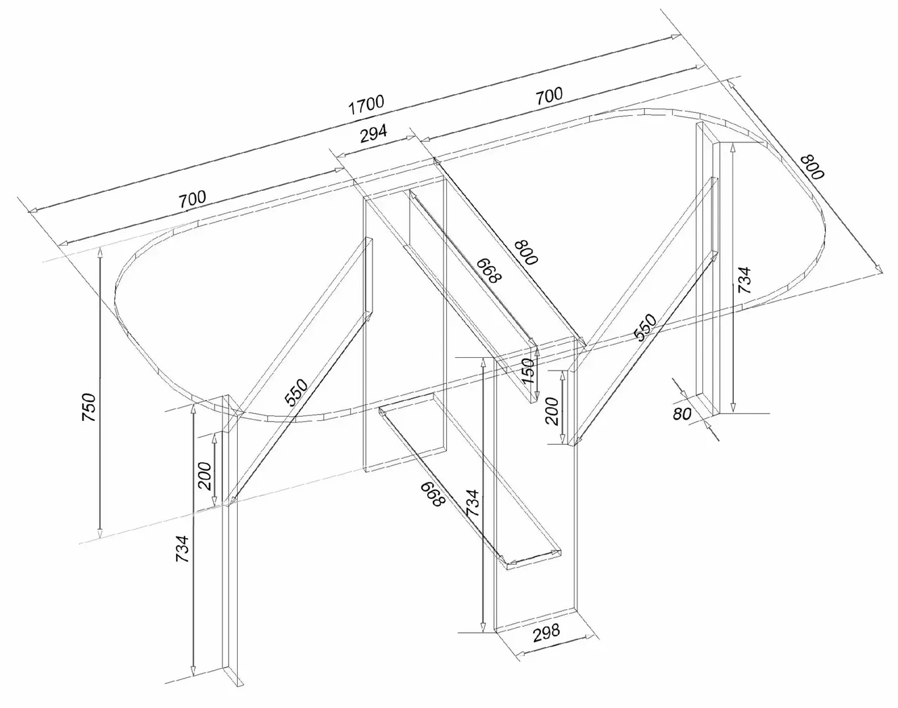 Стол-тумба Kontinent №2 1700х800х750 мм Белый (62424455) - фото 3 Стол-тумба Kontinent №2 1700х800х750 мм Белый (62424455) - фото 3
