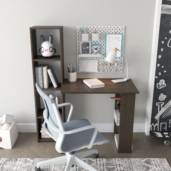 Компьютерный стол MebelProff КС-27 с полками Антрацитовый (26437645) - фото 1 Компьютерный стол MebelProff КС-27 с полками Антрацитовый (26437645) - фото 1