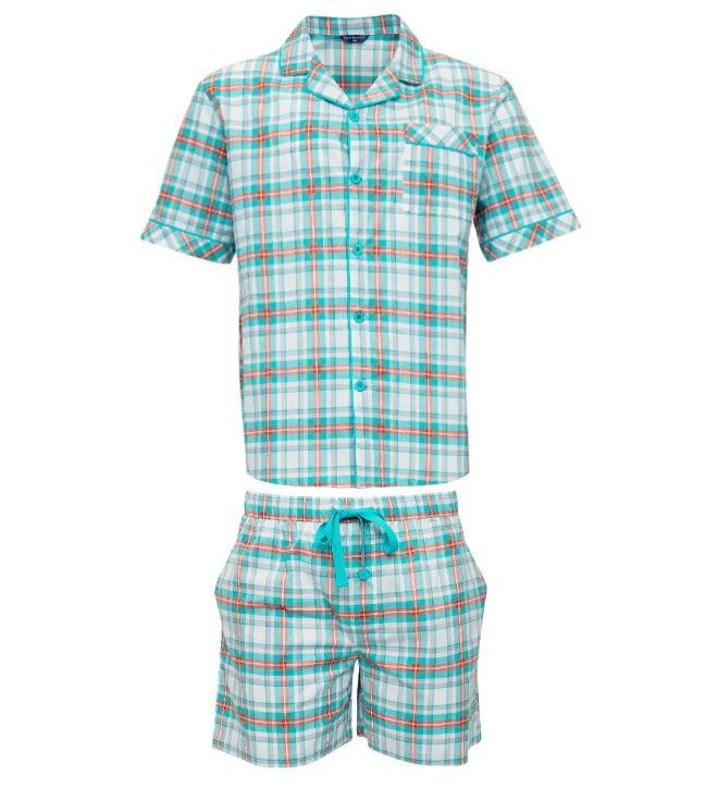 Пижама мужская рубашка с коротким рукавом и шорты CYBERJAMMIES Luca 6833/6835 L Голубой (24114)