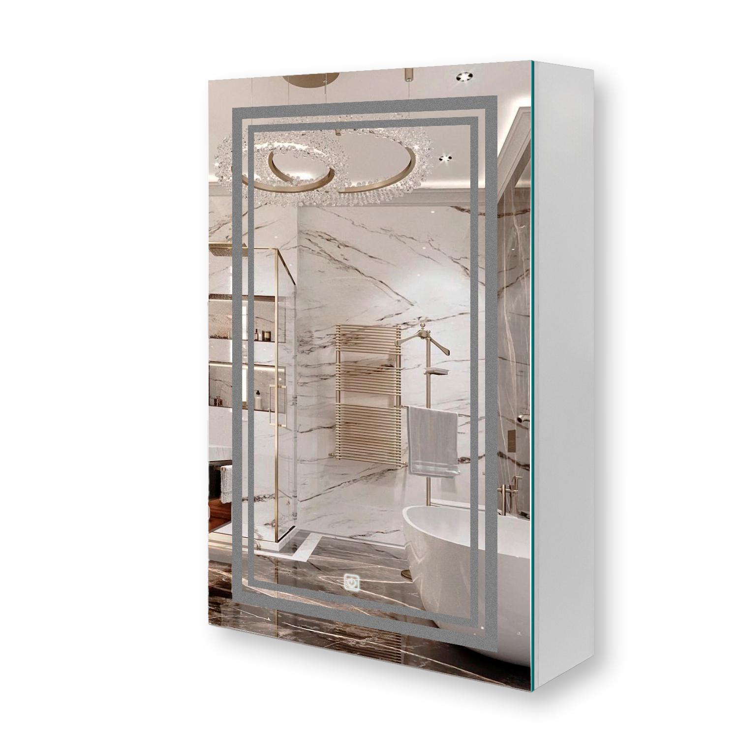 Зеркальный шкаф Premium G15-40 с LED-подсветкой и сенсорной кнопкой - фото 2