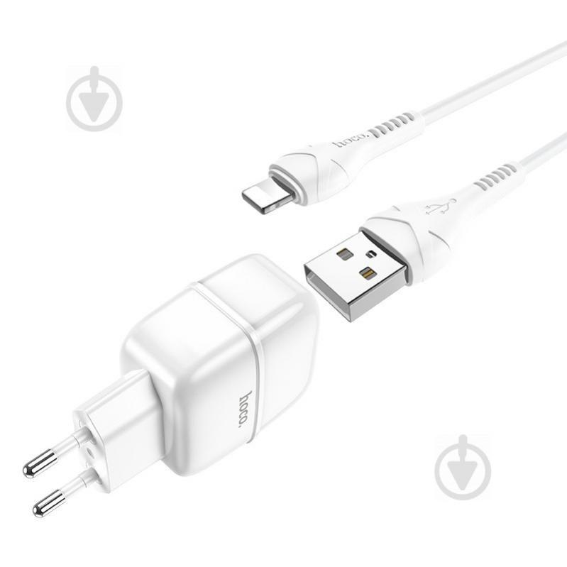 СЗУ Hoco C77A (2USB/2.4A) + Lightning (Белый) 1059136 - фото 3 СЗУ Hoco C77A (2USB/2.4A) + Lightning (Белый) 1059136 - фото 3