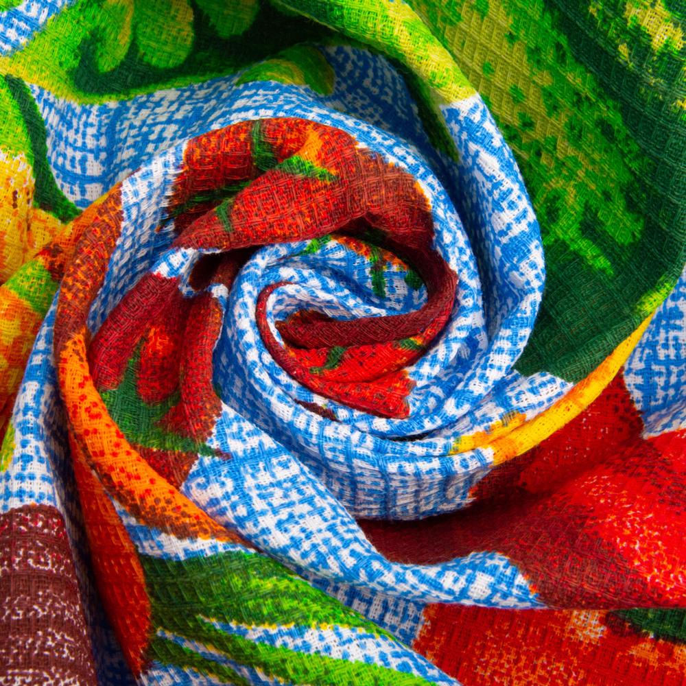 Тканина полотенна вафельна Овочі Синій (2360238871)