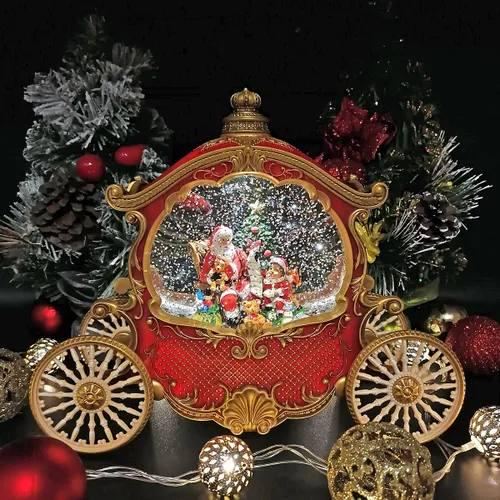 Ліхтар музичний новорічний Карета від батарейок та USB 26 см (26140883) - фото 5