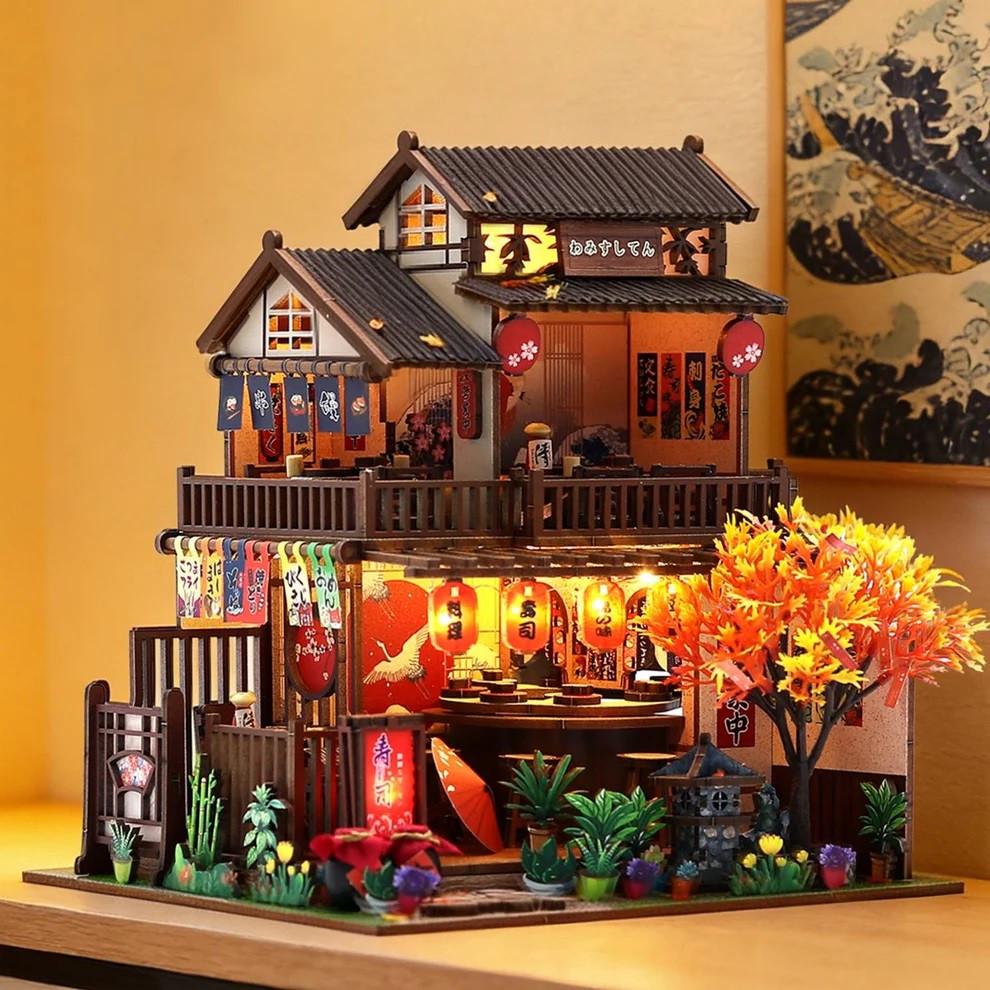 Румбокс DIY Roombox Kyoto Sushi Restaurant Miniature House Kit M-2622 и купол (36117286)