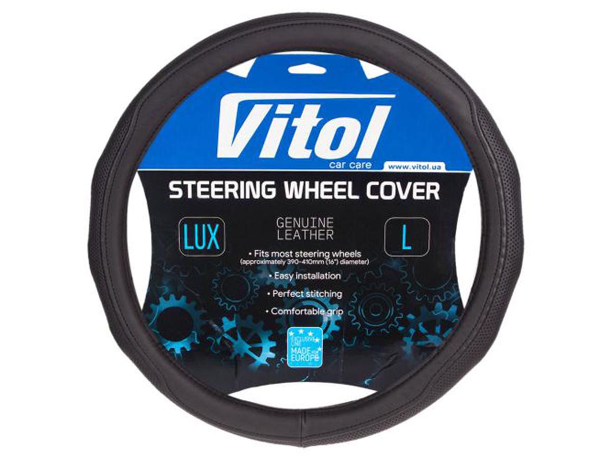 Оплетка чехол на руль Vitol VLOD-19P009 BK M 37-39 см