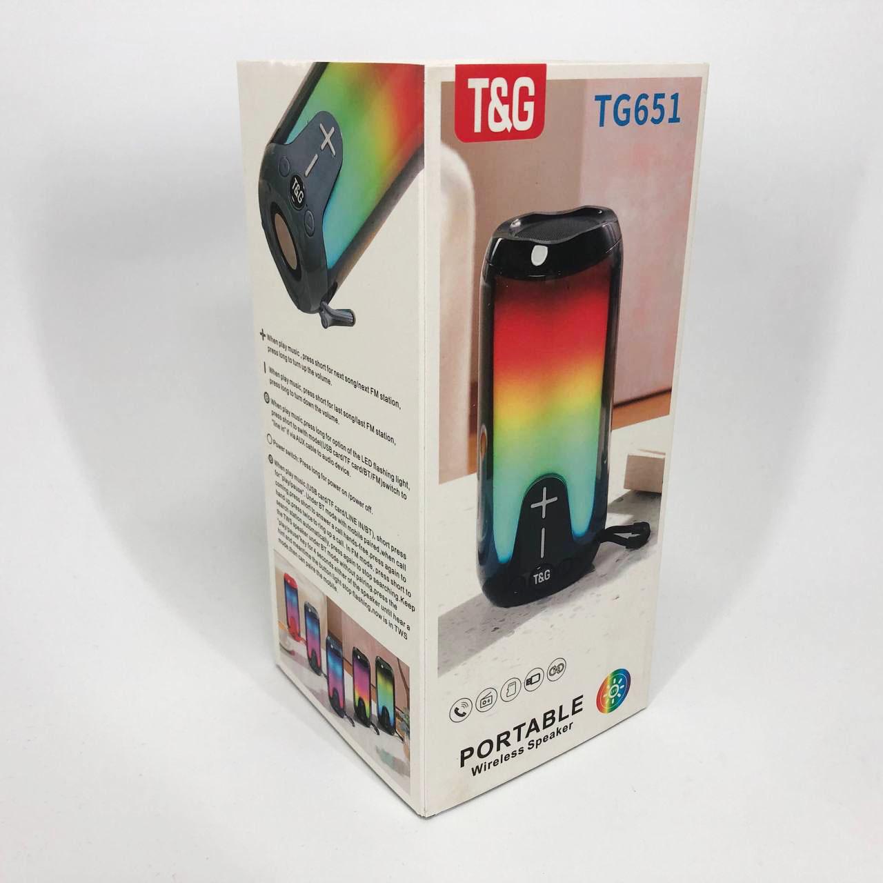 Колонка портативна з RGB підсвітком TG651 Зелений - фото 4 Колонка портативна з RGB підсвітком TG651 Зелений - фото 4