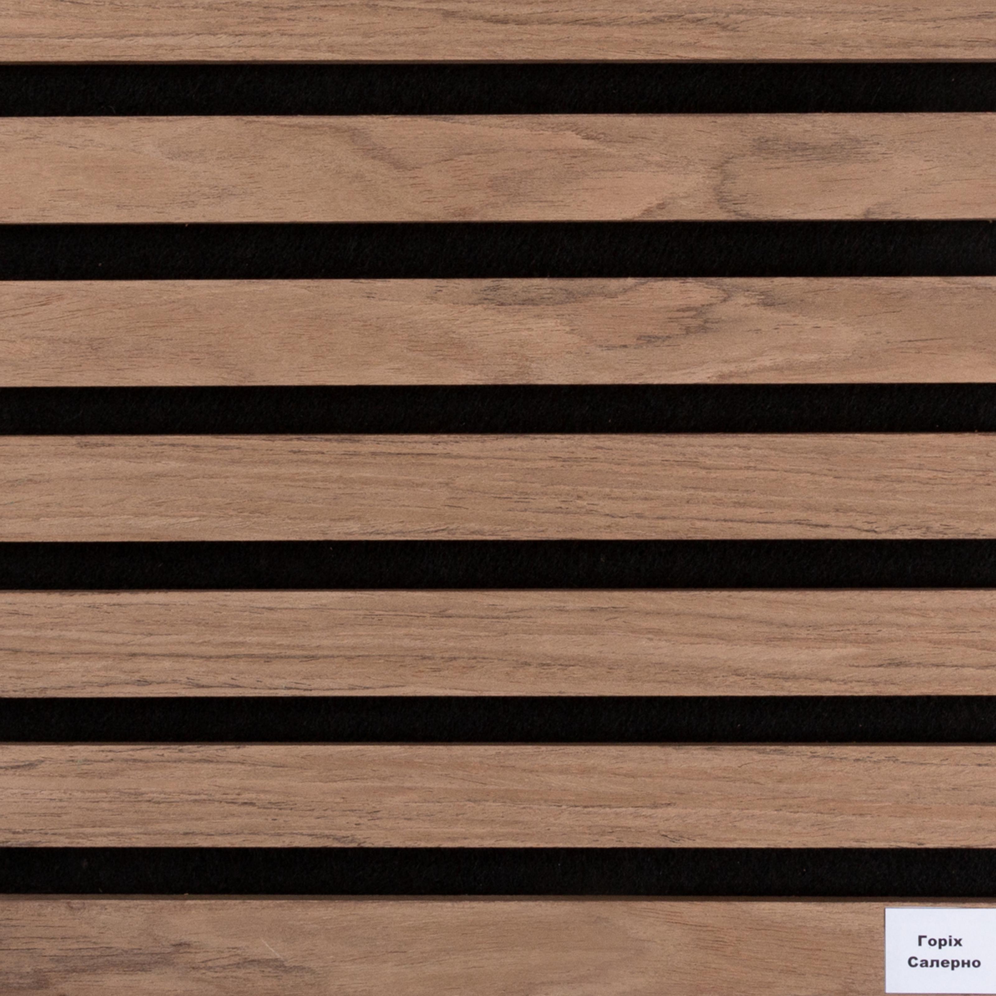 Акустическая стеновая панель рейки Wood Wall на фетровой основе 2800х300х18 мм Орех Салерно (WP260309)