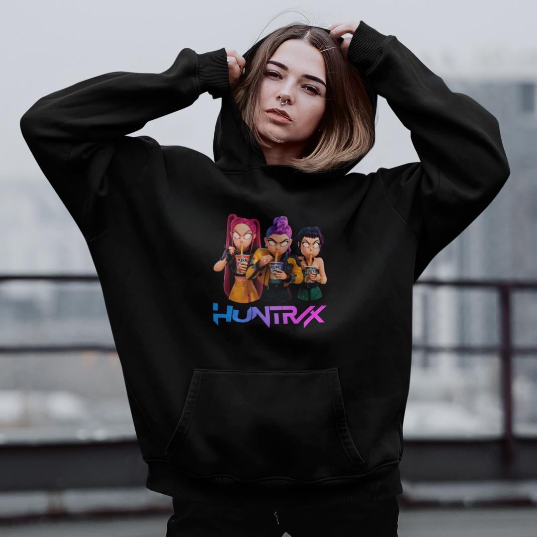 Худи флисовый женский K Pop Demon Hunters Mira Rumi Zoey L Черный (0000021431)