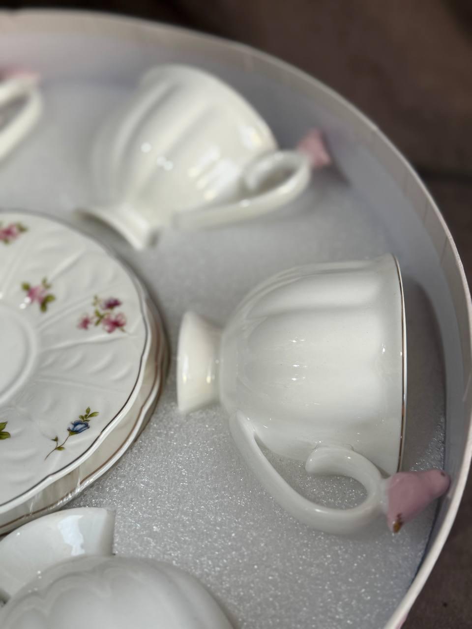 Сервиз чайный Elisey Птичий шепот роз керамический 230 мл 12 предметов Белый (9292-004) - фото 3 Сервиз чайный Elisey Птичий шепот роз керамический 230 мл 12 предметов Белый (9292-004) - фото 3