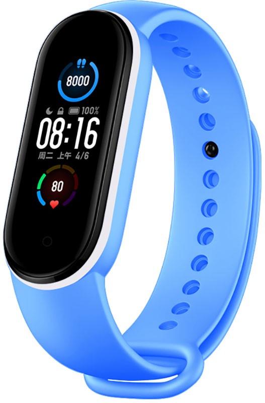 Ремінець UWatch Double Color Replacement Silicone Band Line For Xiaomi Mi Band Line 5/6/7 Light Blue/White - фото 2