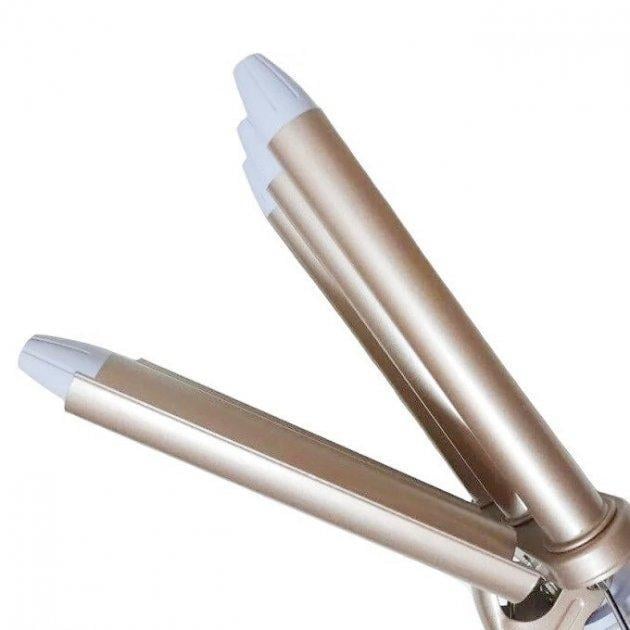 Плойка для завивки волос Geemy GM-2932 на пять волн 17 мм 45 W White/Gold (3_02993) - фото 4