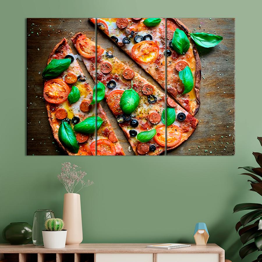 Настенний декор Итальянская пицца с колбасками 128x81 см (A451-3)