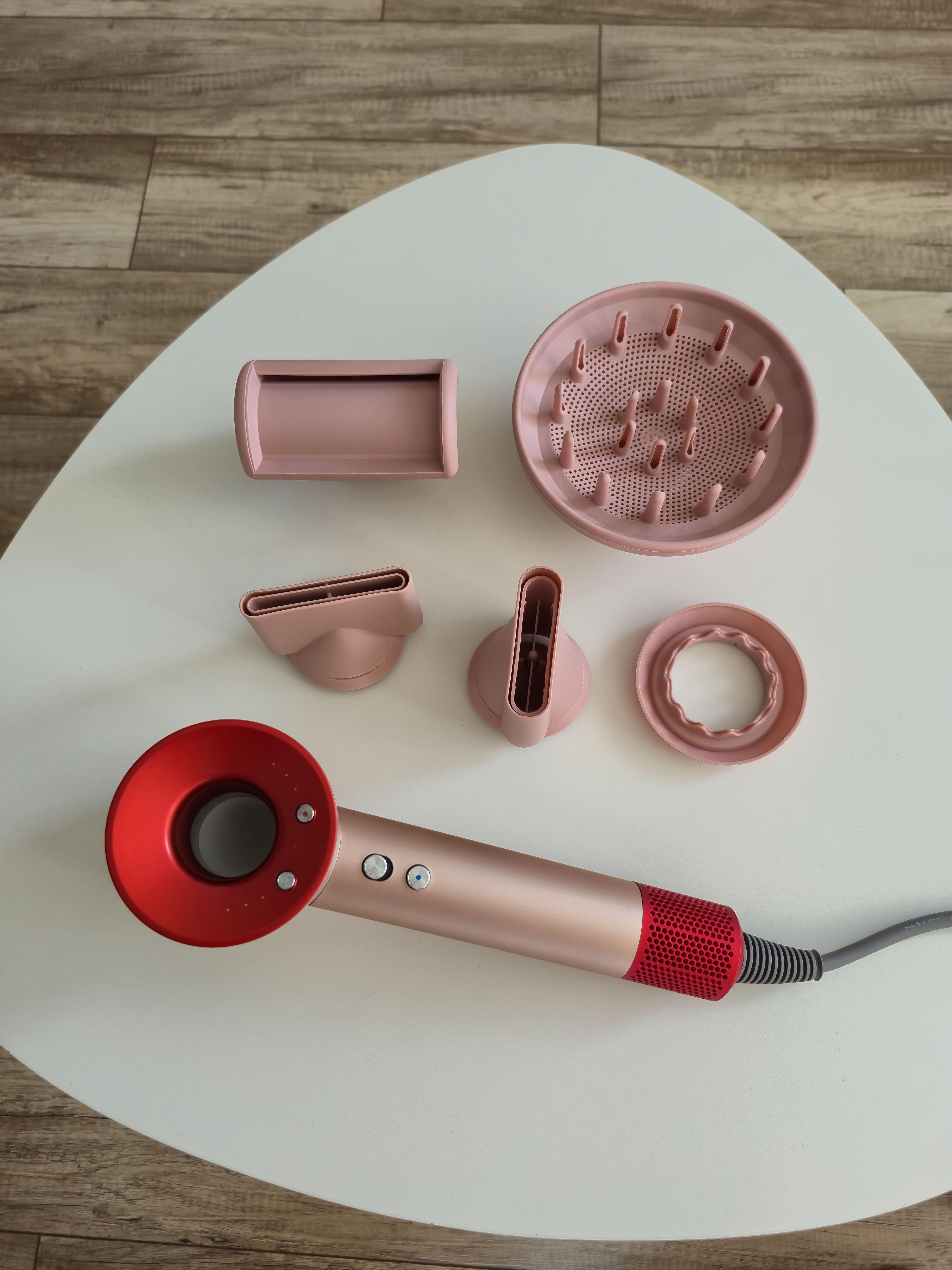 Фен для волосся Super Hair Dryer 5 насадок 1600 Вт Рожевий із червоним (20005) Фен для волосся Super Hair Dryer 5 насадок 1600 Вт Рожевий із червоним (20005)