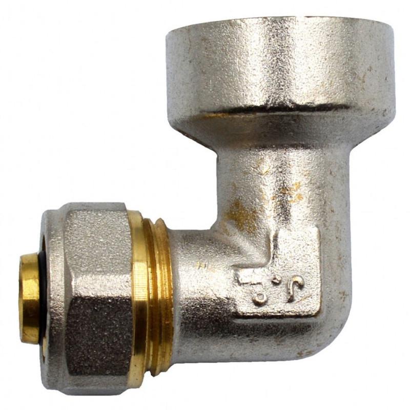 Згін американка кутовий для металопластикових труб Valve J.G. АВ 26х3/4 внутрішнє різьблення не розбірний з проточкою латунь - фото 2