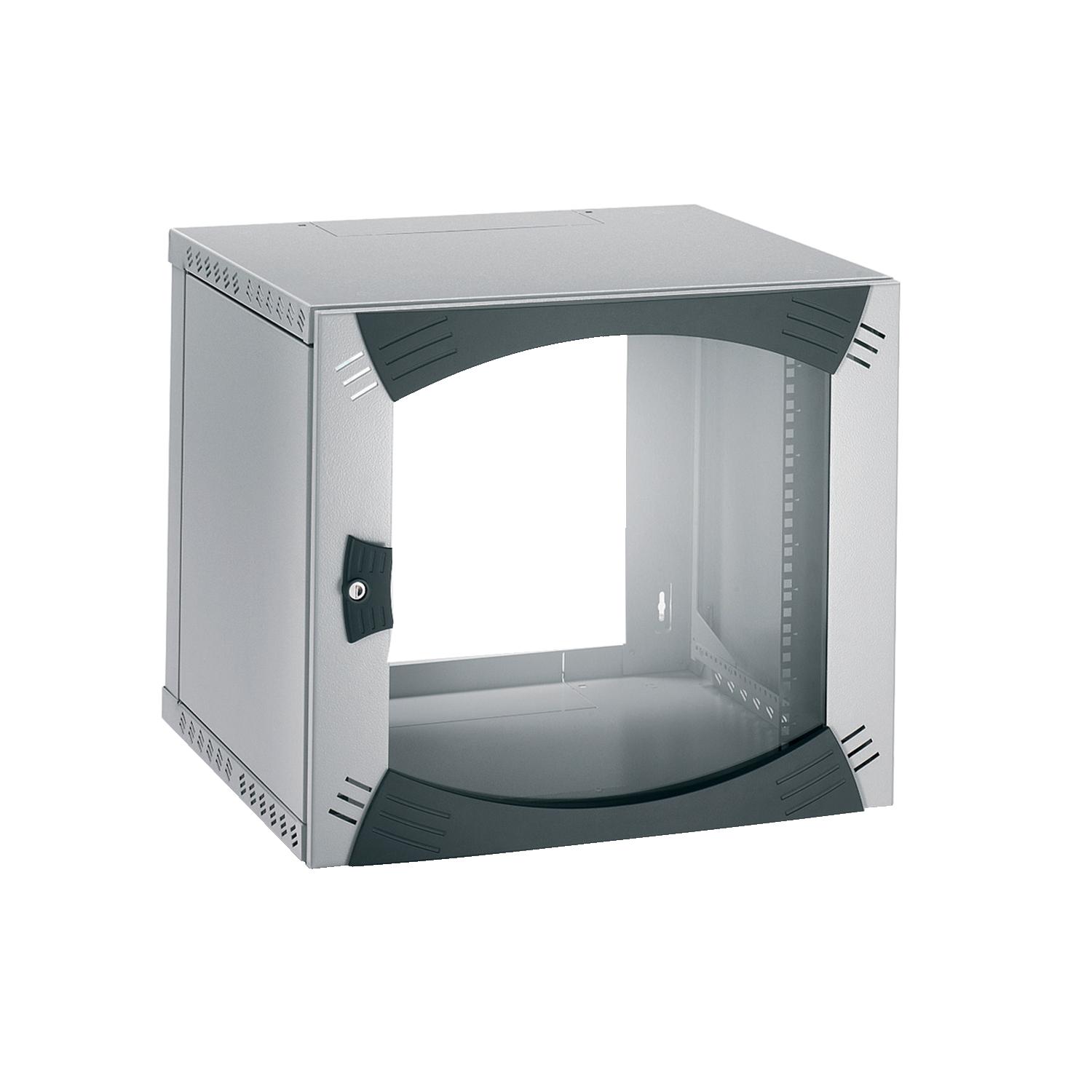 Шкаф настенный Schneider Electric Actassi 19" 6U 600x380x500 мм с фиксированной рамой стеклянной дверью Серый (NSYOPB6U5F)