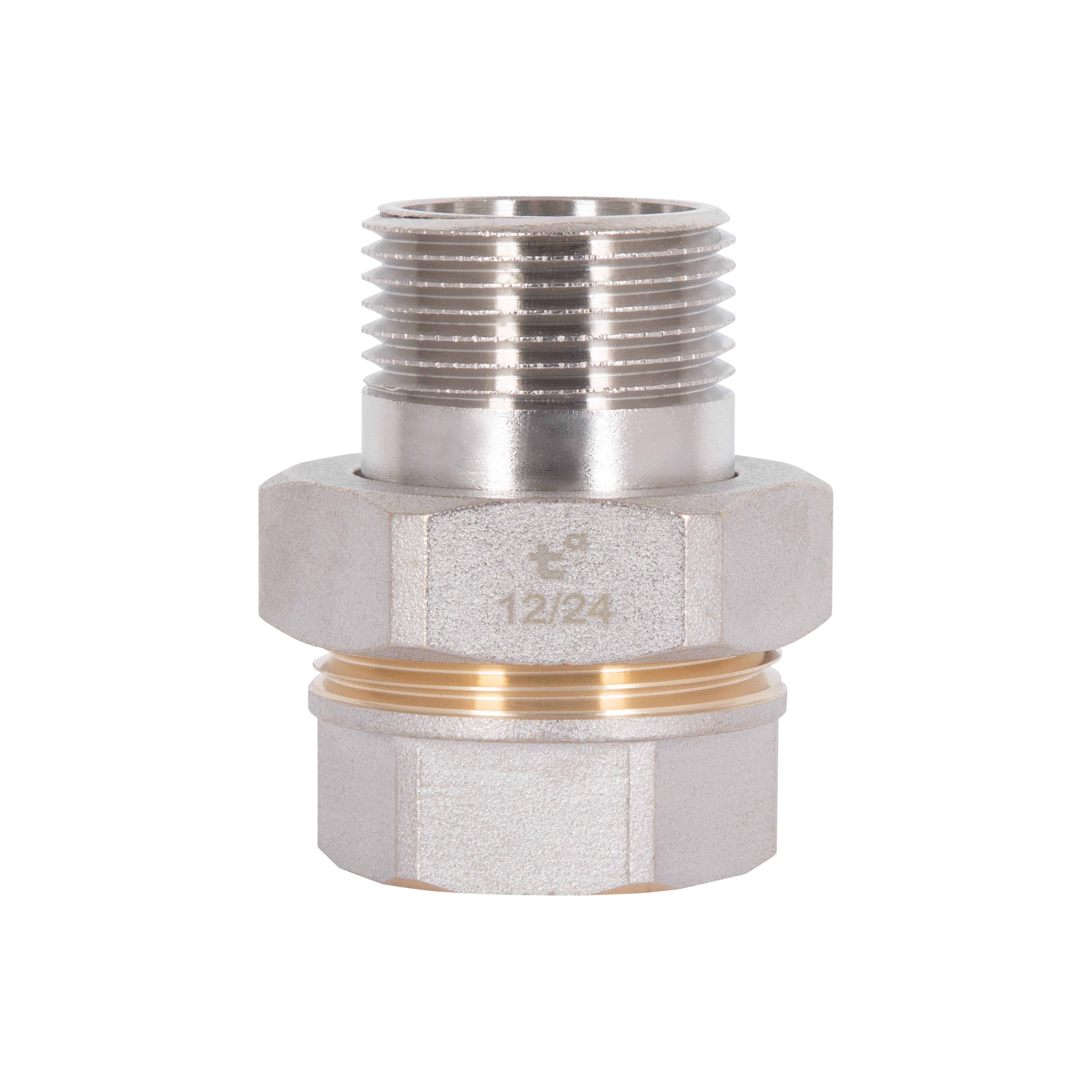 Соединение сгиб-американка Thermo Alliance Standart 1" ВЗ никелированное прямое (TAS190W25)