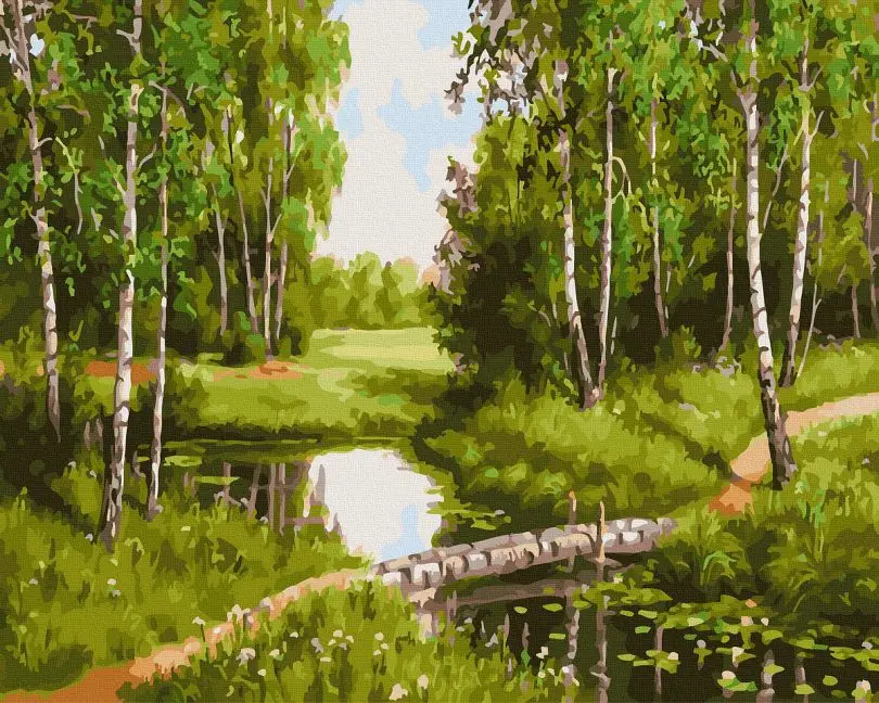 Картина по номерам Brushme Березовый мостик 40x50 см (BRM37039)