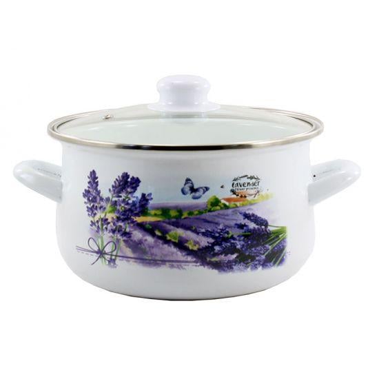 Кастрюля Interos эмалированная Лаванда 3 л (3W) Кастрюля Interos эмалированная Лаванда 3 л (3W)