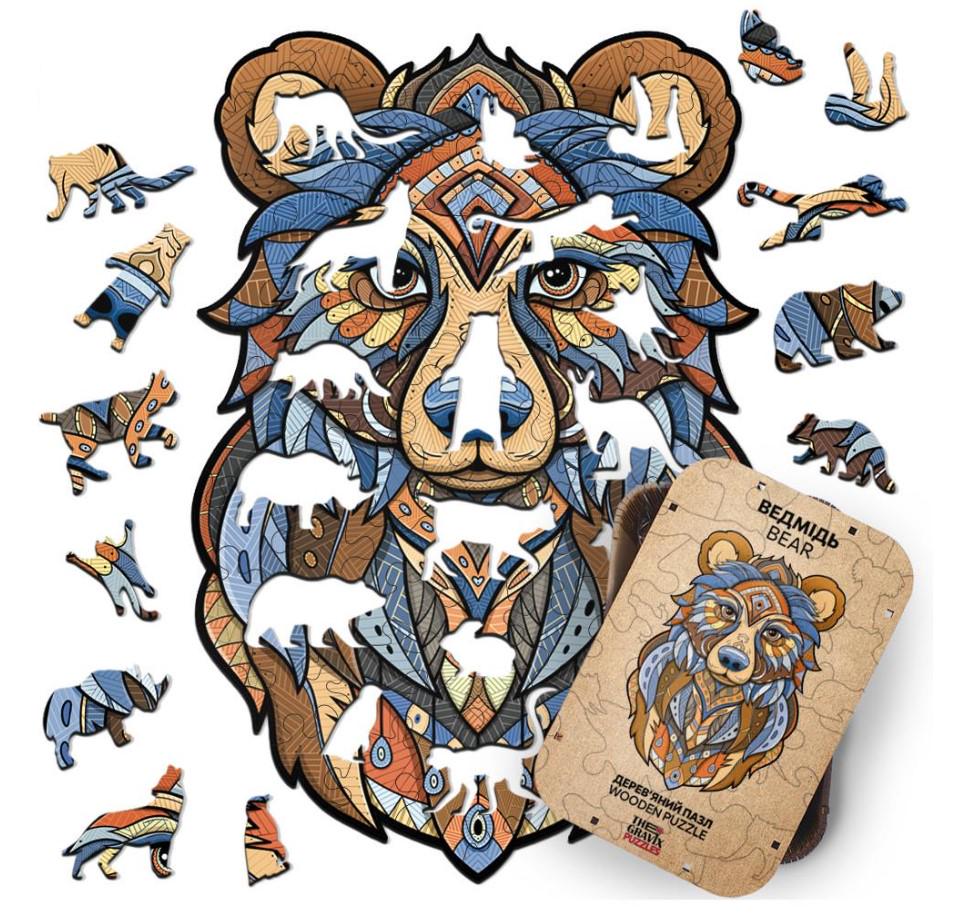Пазл деревянный фигурный TheGravix Животные Медведь 150 деталей Пазл деревянный фигурный TheGravix Животные Медведь 150 деталей