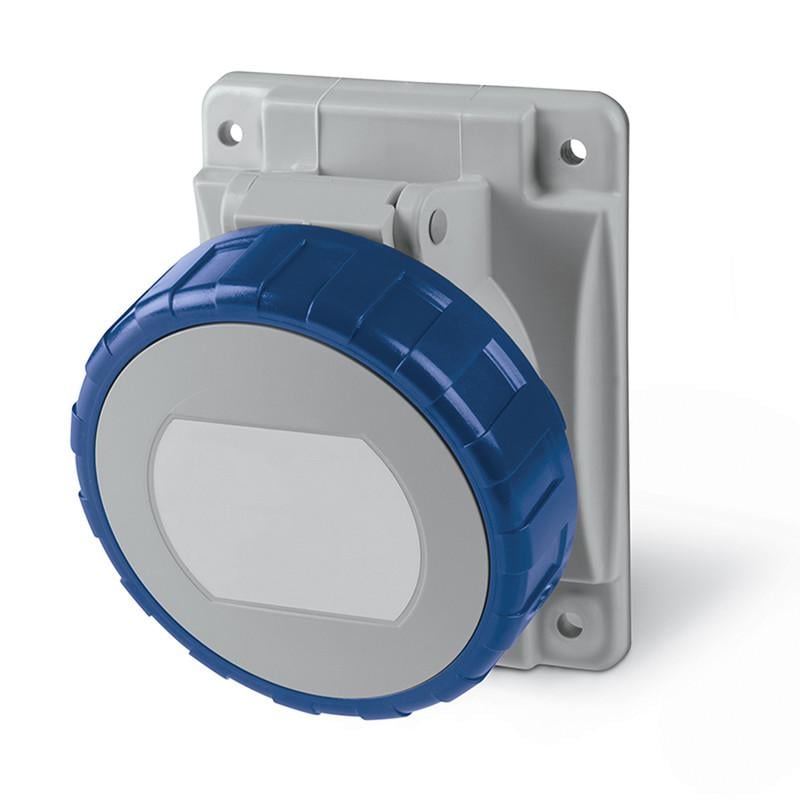 Силовая розетка ДКС Quadro 2P+PE 32А 230 В встроенная IP67 с наклоном/основание 106х84 мм (DIS4183263)