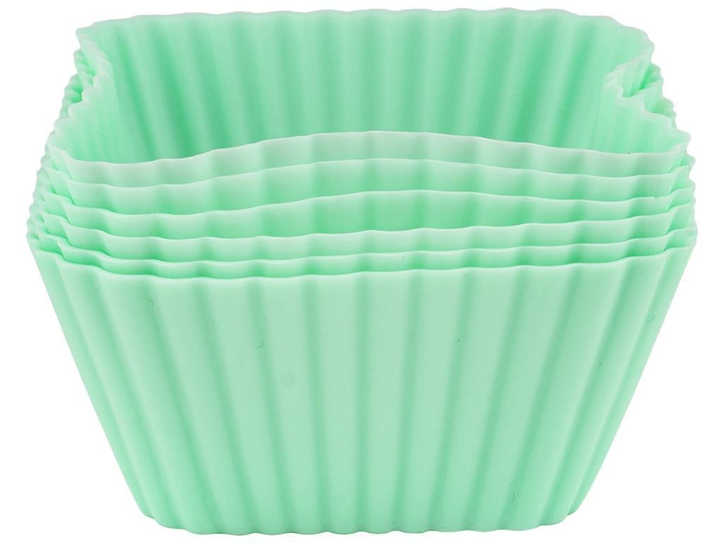 Формы для кексов силиконовые Stenson 7х7х3 см 6 шт. Зеленый (MMS-MH-3023) - фото 1 Формы для кексов силиконовые Stenson 7х7х3 см 6 шт. Зеленый (MMS-MH-3023) - фото 1