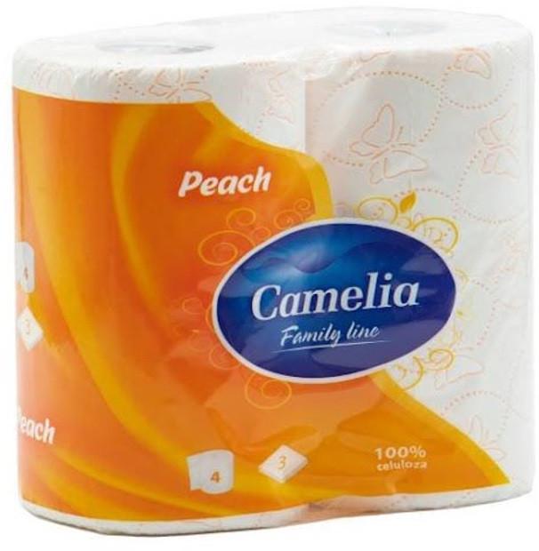 Туалетная бумага CAMELIA Персик 3-слойный 4 шт. (2679415346)