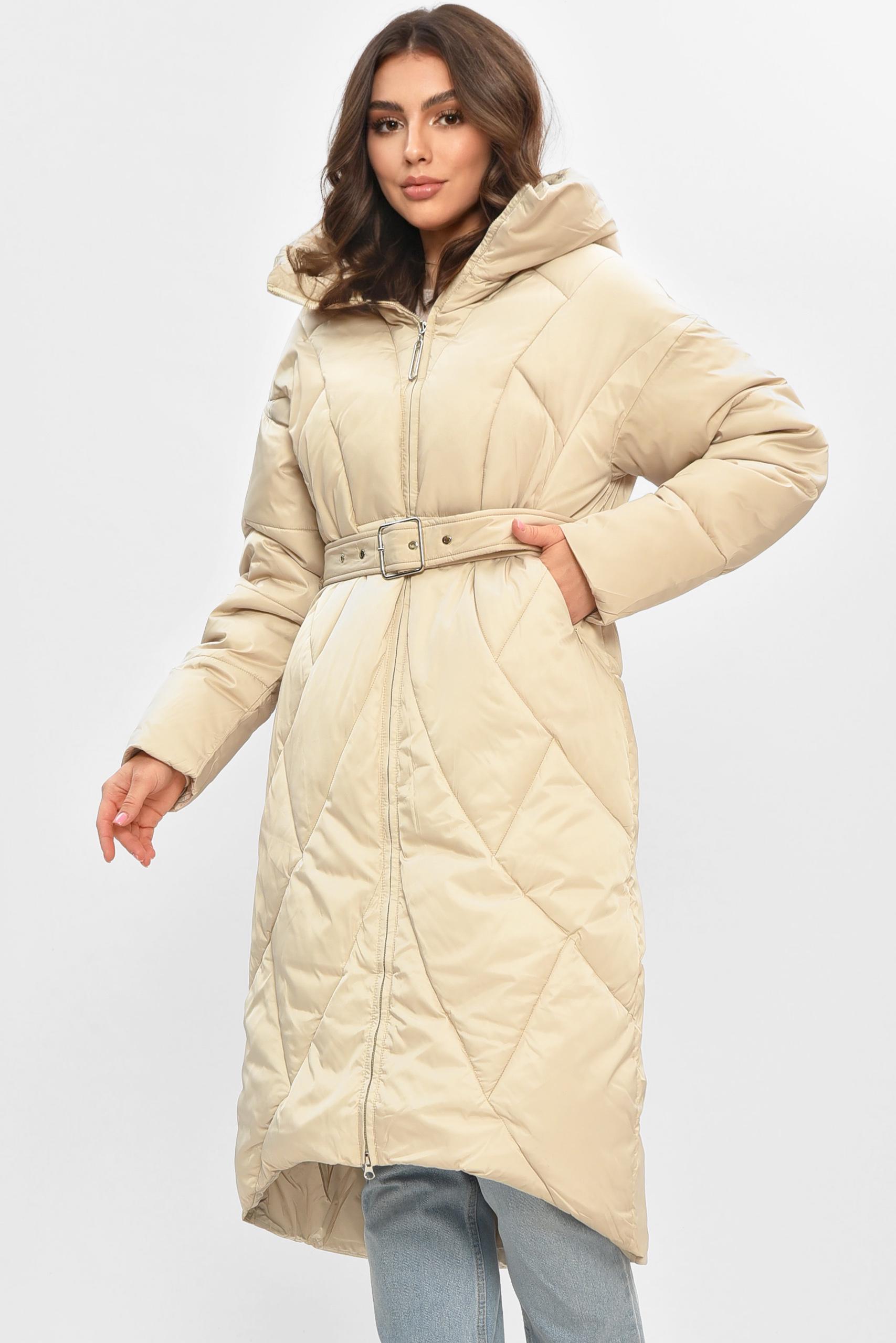 Куртка жіноча подовжена зима L-XL Світло-бежевий (207033) - фото 2 Куртка жіноча подовжена зима L-XL Світло-бежевий (207033) - фото 2