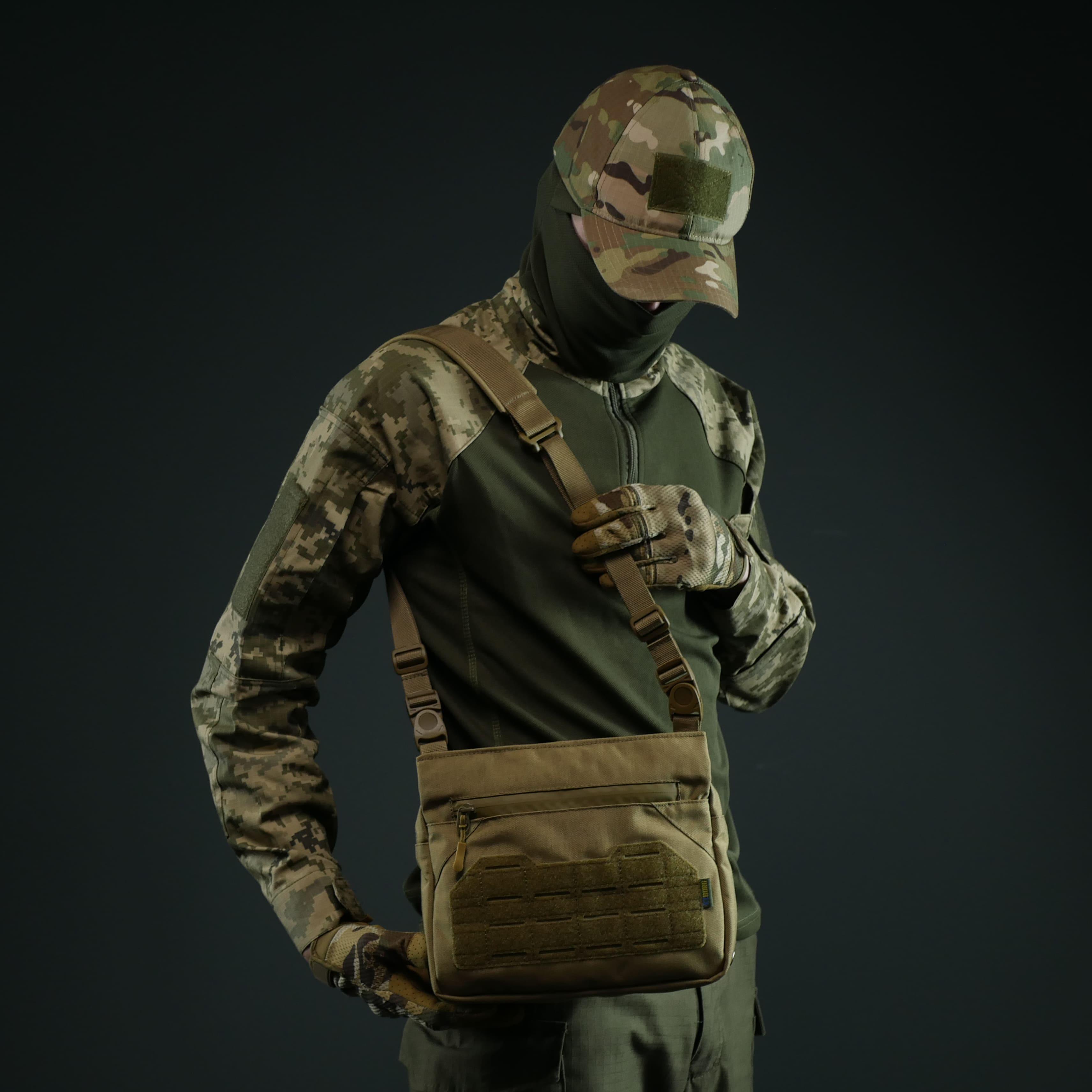 Сумка через плече Tactic city bag з IRR-просоченням Койот (27516730) - фото 12