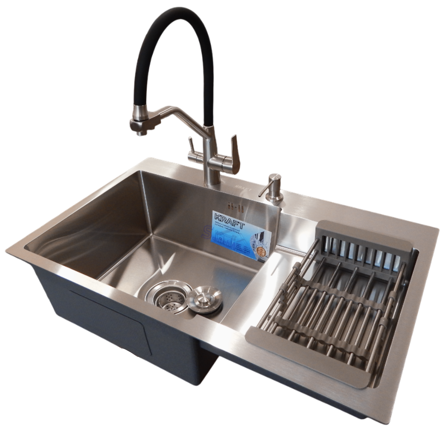 Комплект кухонной мойки Kraft Handmade HS R 3,0/1,0 мм 780х480 мм (37714)