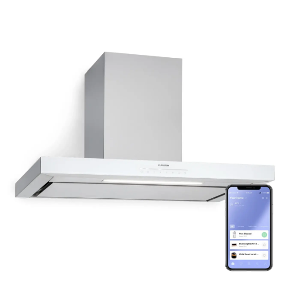 Вытяжка для кухни KLARSTEIN Alinea 90 с подсветкой 90 см 500 м3/ч 70 Вт (10041174)
