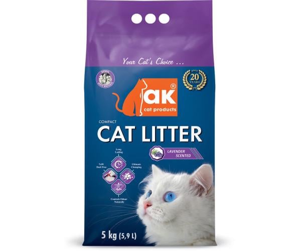 Наповнювач бентонітовий AK Compact Cat Litter Лаванда комбінований 5 кг