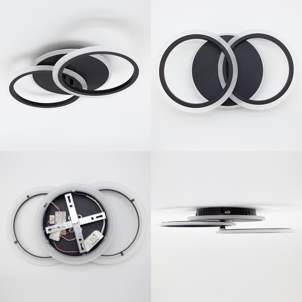 Люстра светодиодная MOKA 3R 60 Вт 440x250x70 мм Черный (10563) - фото 4