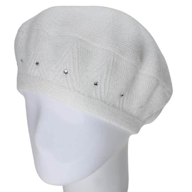 Берет женский Lirus Лайза двойной полушерстяной Белый (118918)