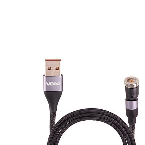 Кабель магнитный Voin Multicolor LED USB-Micro USB 3А 1 м быстрая зарядка/передача данных Black (VC-6601M BK)
