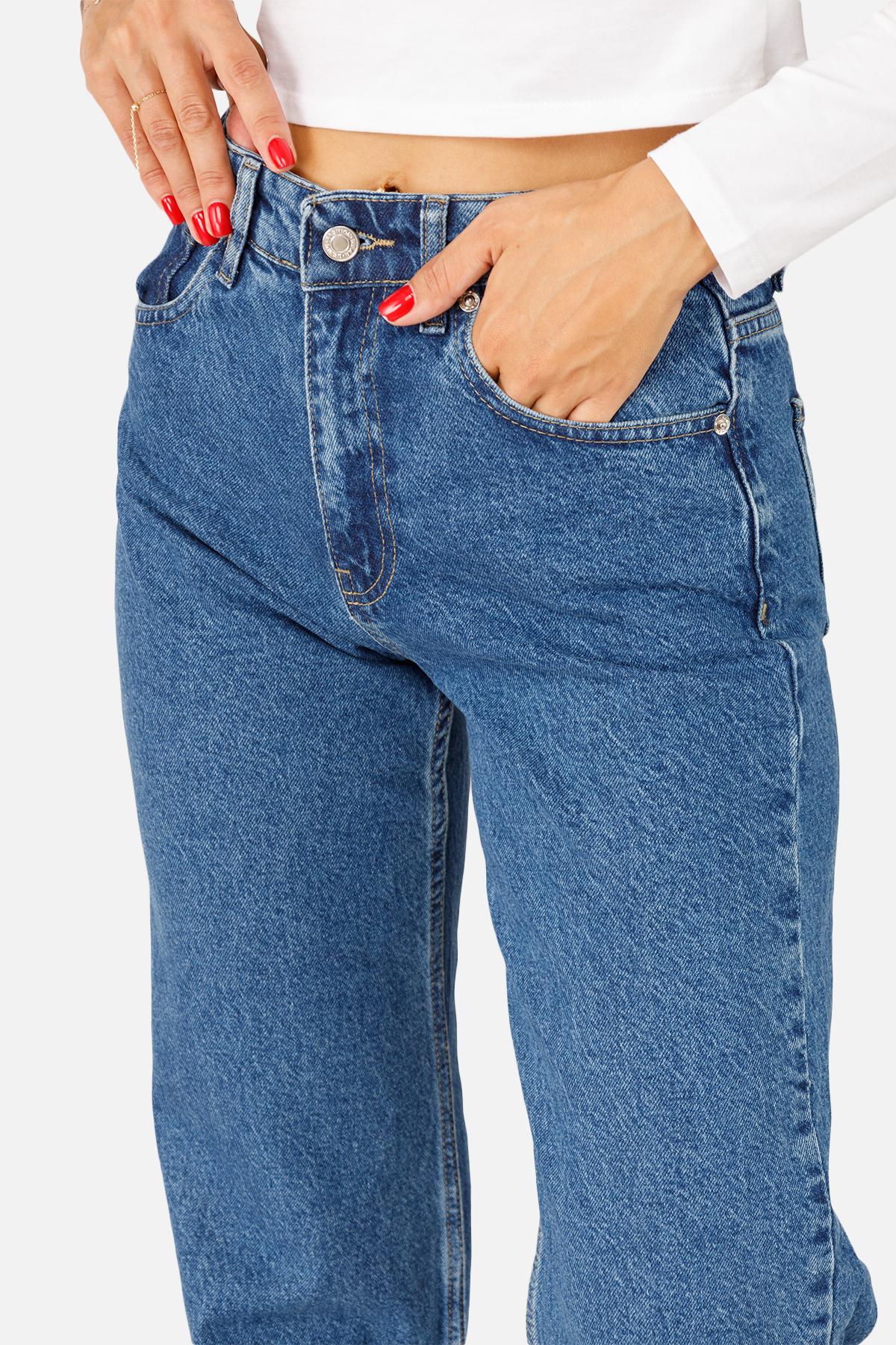 Джинси жіночі Straight ЦБ-00257328 р. 42 Темно-синій (SKT001012621) - фото 4