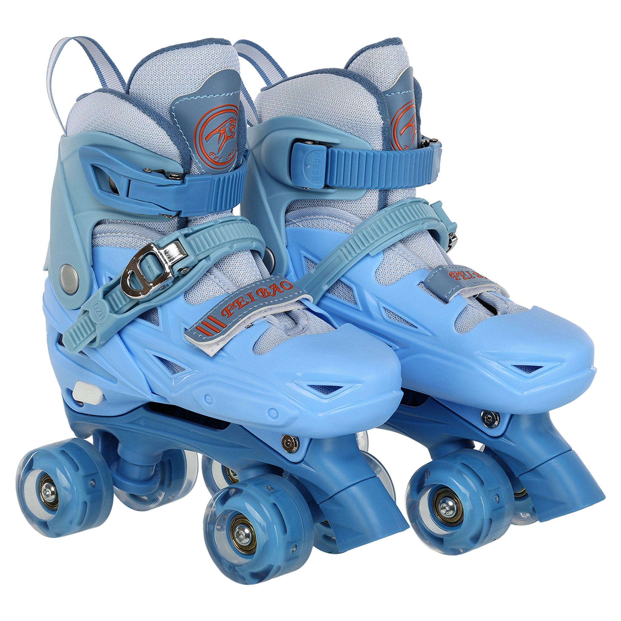 Ролики квады раздвижные FEI BAO 318-2 колеса светящиеся р. 35-38 Синий (318-2_Синий_M_(35-38) - фото 8 Ролики квады раздвижные FEI BAO 318-2 колеса светящиеся р. 35-38 Синий (318-2_Синий_M_(35-38) - фото 8