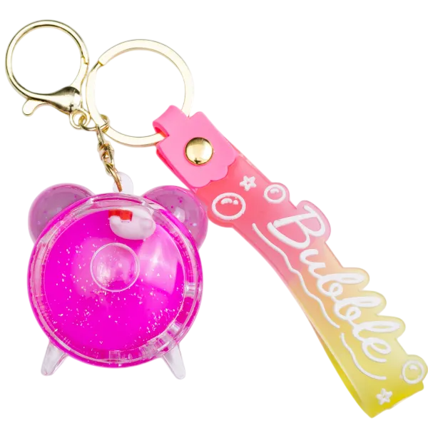 Брелок для ключей Hello Kitty Clock с блестками 4х4,5 см Прозрачный