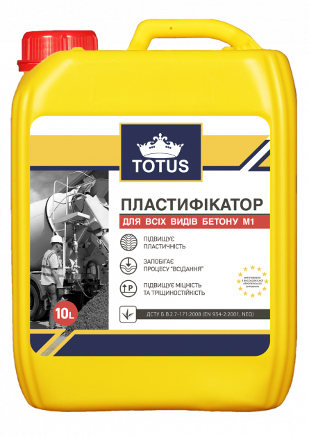 Пластифікатор TOTUS M1 для всіх видів бетону 10 л (00-00001282)