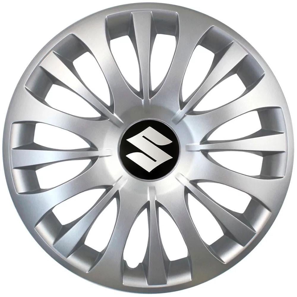 Колпаки SJS 329 с логотипом Suzuki R15 4 шт. Серебристый (2654558629)