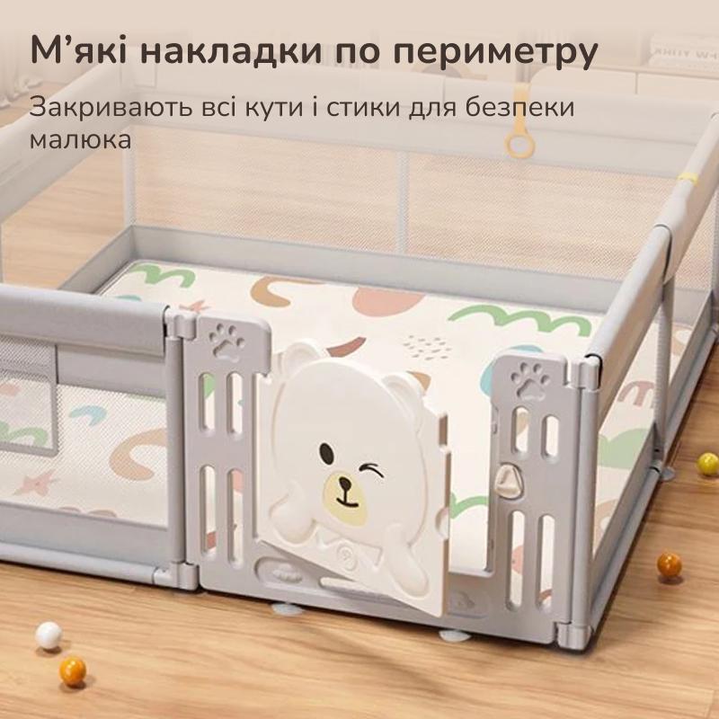 Манеж Lumpurini Tindario с пластиковой дверью и мешочком для игрушек L (NEW01150) - фото 3 Манеж Lumpurini Tindario с пластиковой дверью и мешочком для игрушек L (NEW01150) - фото 3