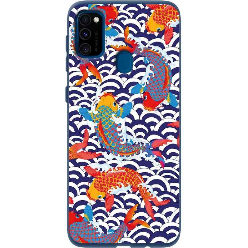 Чехол с рисунком Boxface Samsung M307 Galaxy M30s Koi Fish Синий силикон (38209-up2477-41816)