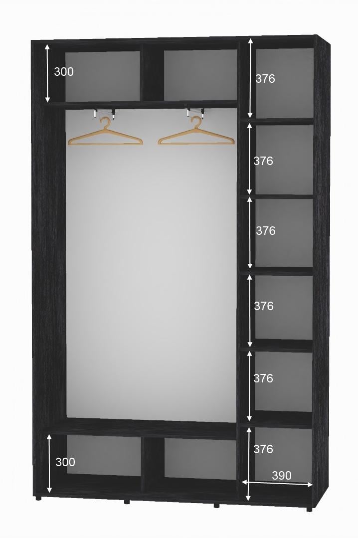 Шкаф-купе двухдверный Алекса ДСП 160х45х240 см Бетон темный - фото 2 Шкаф-купе двухдверный Алекса ДСП 160х45х240 см Бетон темный - фото 2